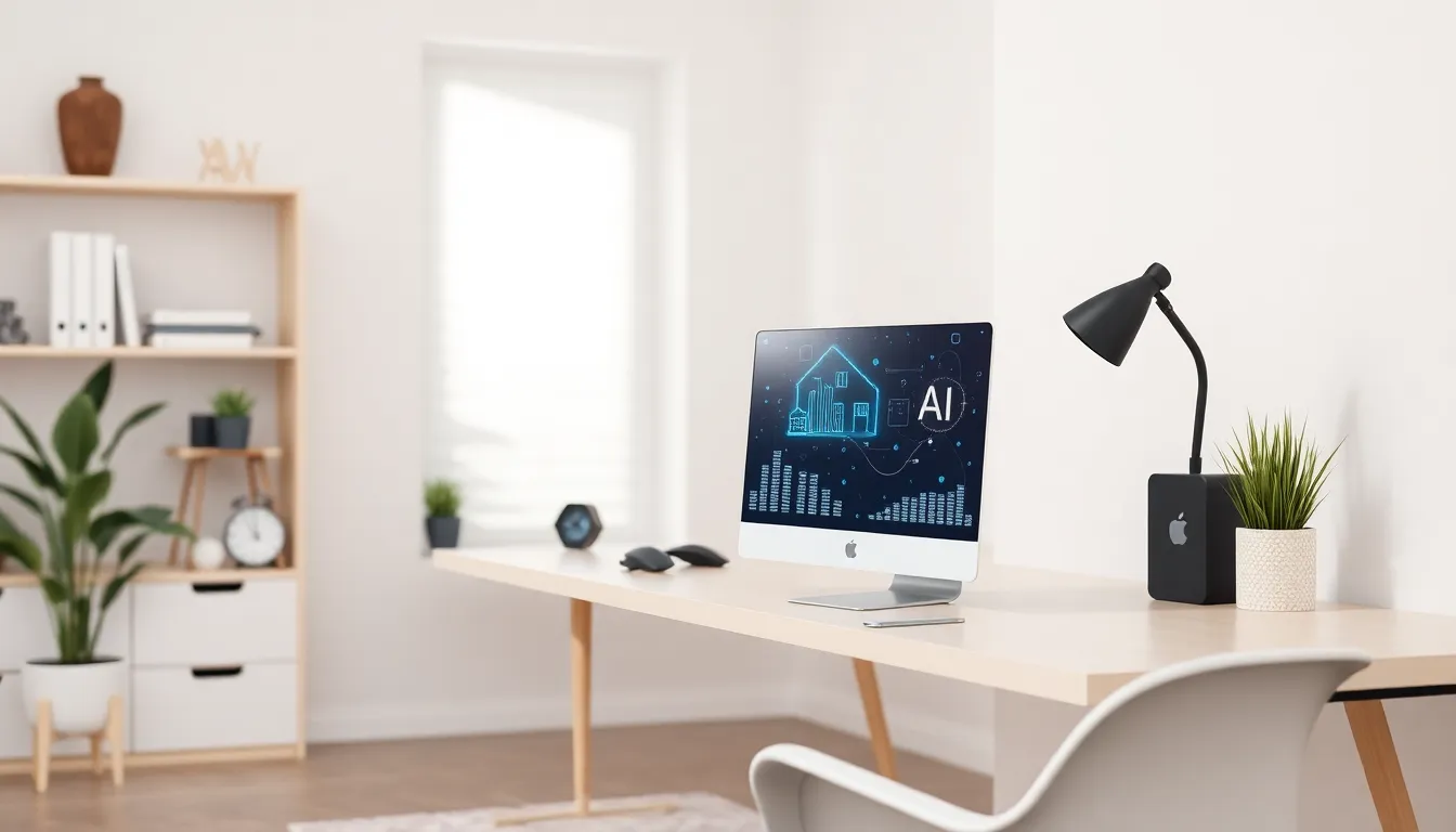 ai receptionist for real estate agents in a modern workspace