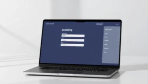 Appointment booking system for coaches displayed on a modern laptop screen